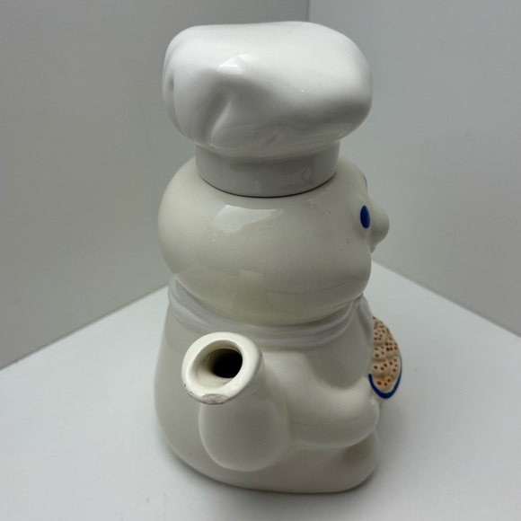 Vintage 1997 Pillsbury Doughboy ceramic teapot with removable hat - Picture 2 of 12
